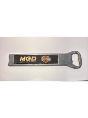 Harley Davidson Metal Bottle Opener MGD Genuine Draft 5" Vintage Barware